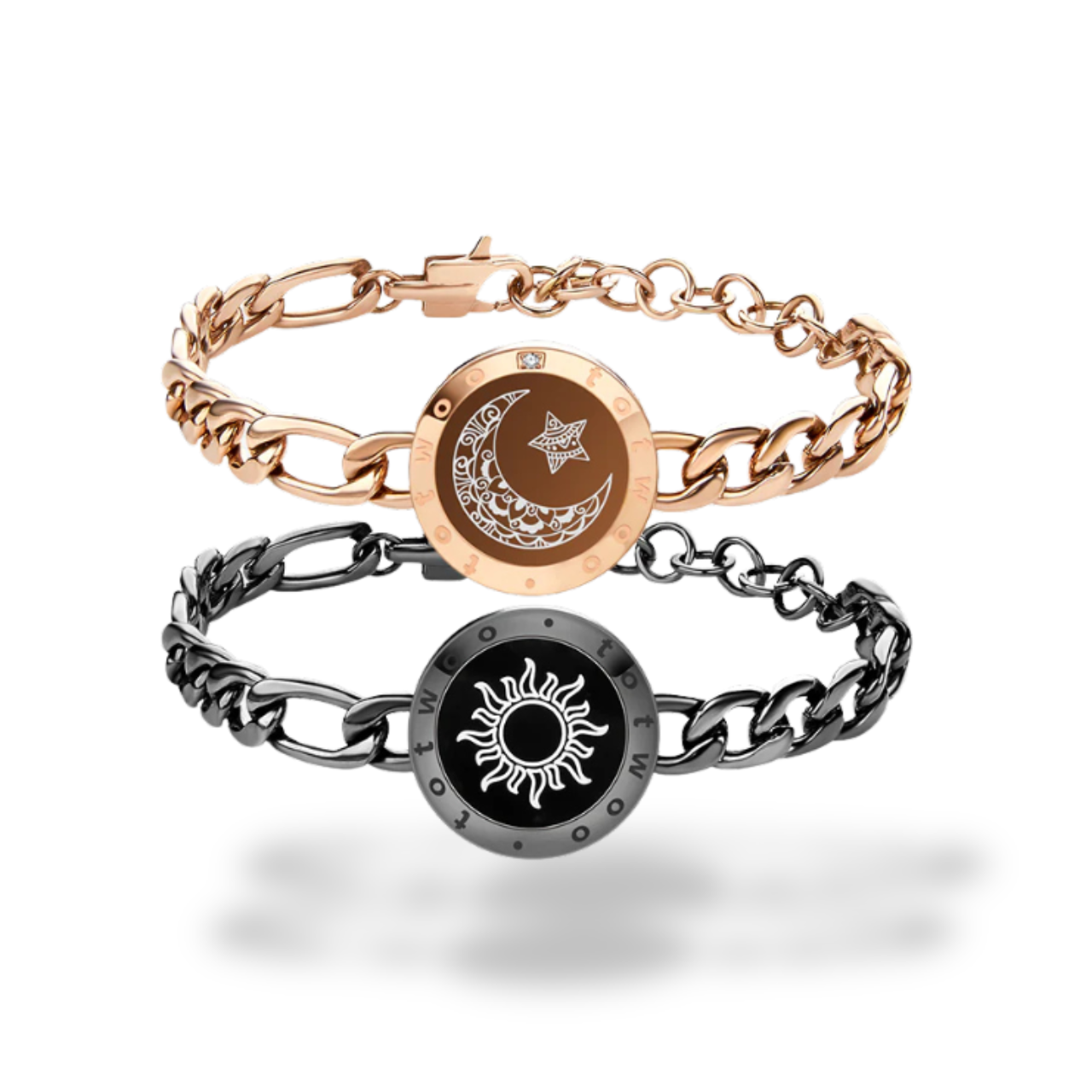 Figaro Chain Svart & Roséguld | Toucharmband