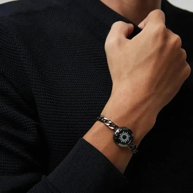 Figaro Chain Svart & Silver | Toucharmband